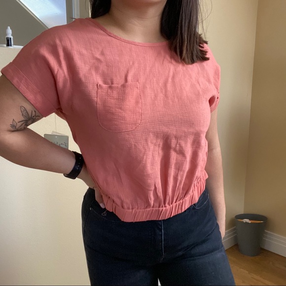 Lily White Tops - Lily White Coral Tie Top Crop Top